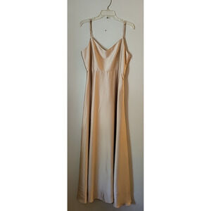 Show Me Your Mumu Faith Champagne Luxe Satin Maxi Slip Dress XL Cocktail Prom